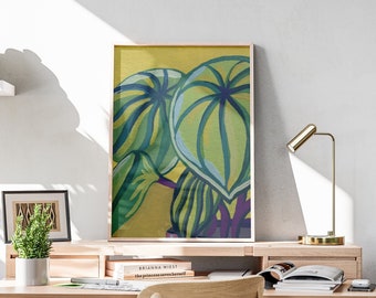 House Plant Gouache Painting | Botanical Flower Art, Plant Lovers Gift, Nature Artwork