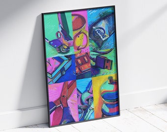 Posca Pen Still Life Artwork - Canvas Paintings, Colourful Wall Art