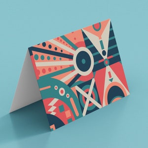 Biglietto di auguri geometrico astratto / Biglietti geometrici, biglietto di auguri moderno, biglietti di belle arti