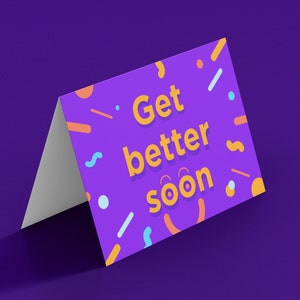 Get Better Soon Carte de voeux avec enveloppe blanche