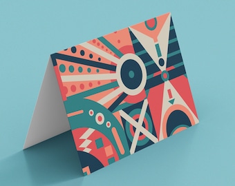 Abstract Geometric Greetings Card | Geometric Cards, Modern Greeting Card, Fine Art Cards