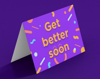 Get Better Soon Greetings Card With White Envelope