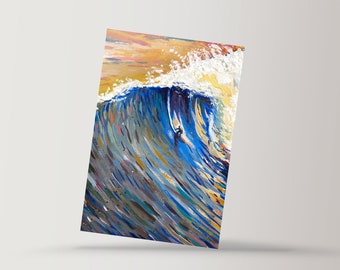 Carte de vœux surfeur | Carte de vœux de paysage, carte d’art, œuvre d’art de surfeur