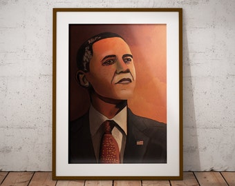 Impresión de arte de Barack Obama - Impresión sin marco para decoración del hogar