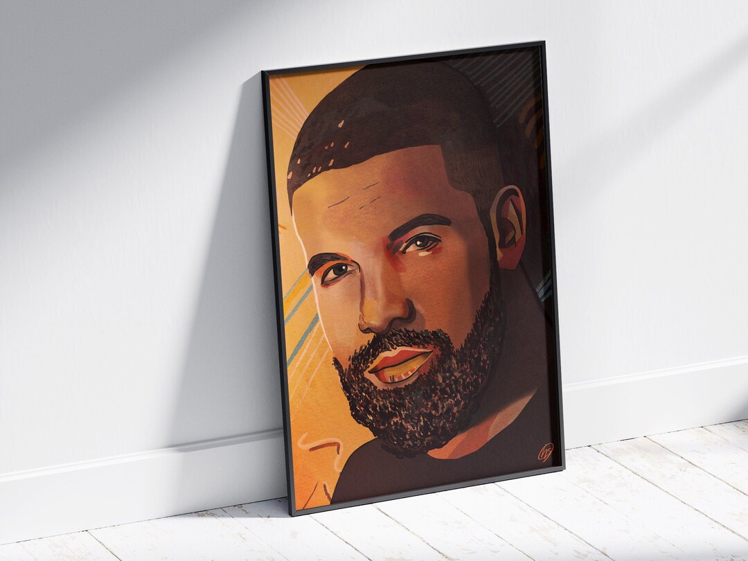 Drake Art Print | Portrait Art, Rapper Poster, Wall Art, Prints for ...