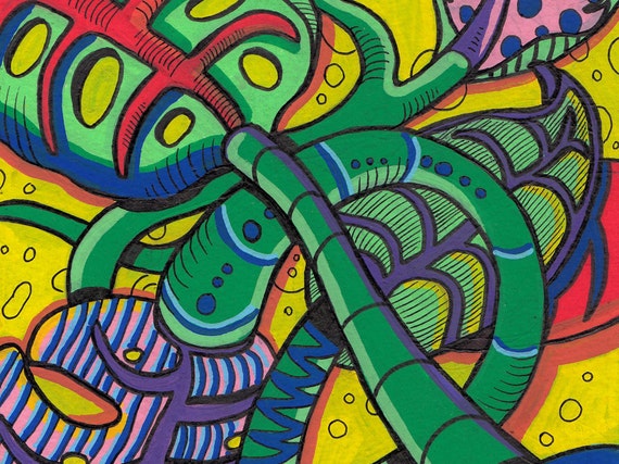 I've been digging this new style. Some abstract art made by me, with posca  pens : r/trippy