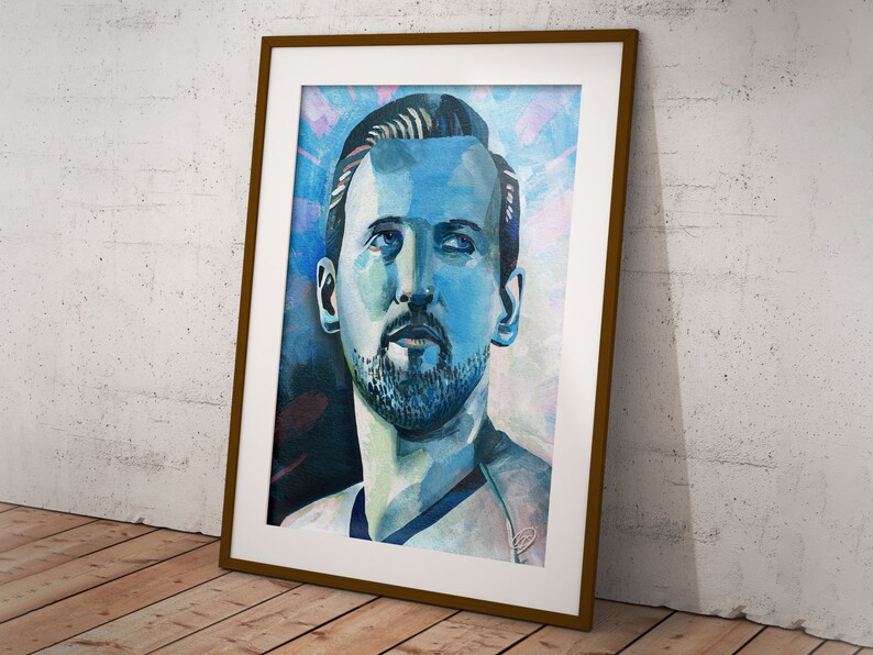 Harry Kane Art Print Football Wall Art, Premier League Portrait, Home Decor Print, Sport Fan image 6