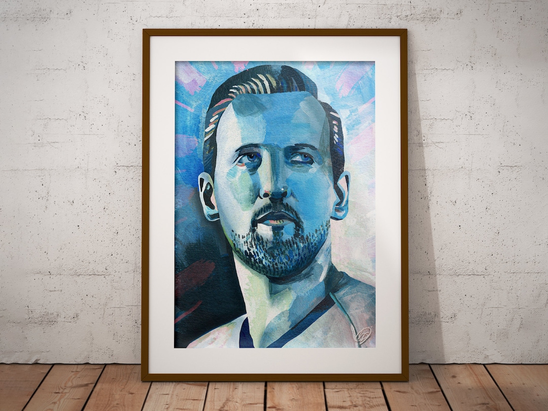 Harry Kane Art Print Football Wall Art, Premier League Portrait, Home