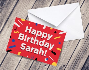 Personalised Happy Birthday Card With White Envelope | Birthday Greetings Card