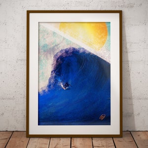 Surfen Kunstdruck - Surfbrett Kunstwerk, Extrem Sport Druck, Surfbrett Druck