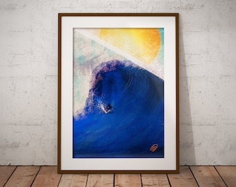 Surfing Art Print - Surfboard Artwork, Extreme Sports Print, Surfboard Print