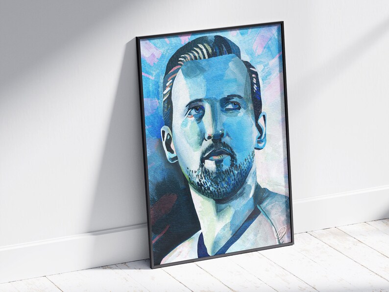 Harry Kane Art Print Football Wall Art, Premier League Portrait, Home Decor Print, Sport Fan image 3