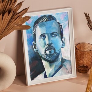 Harry Kane Art Print Football Wall Art, Premier League Portrait, Home Decor Print, Sport Fan image 2