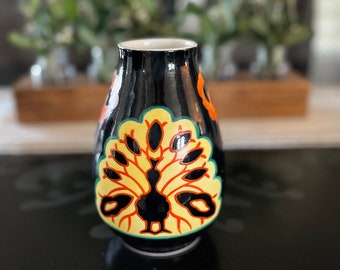 Japanese Satsuma Deco Style Peacock Vase by Kinkozan