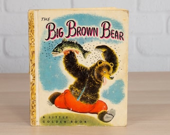 Vintage 40s The Big Brown Bear Little Golden Book #89 "A" First Edition Simon & Schuster