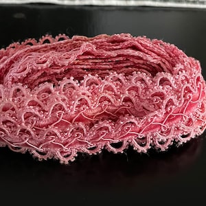 Antique Passementerie Gimp Velvet Ribbon Victorian Pink Trim