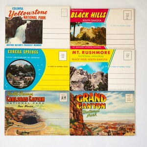 Vintage 40s Linen Postcard Souvenir View Folders from Western States *You Pick