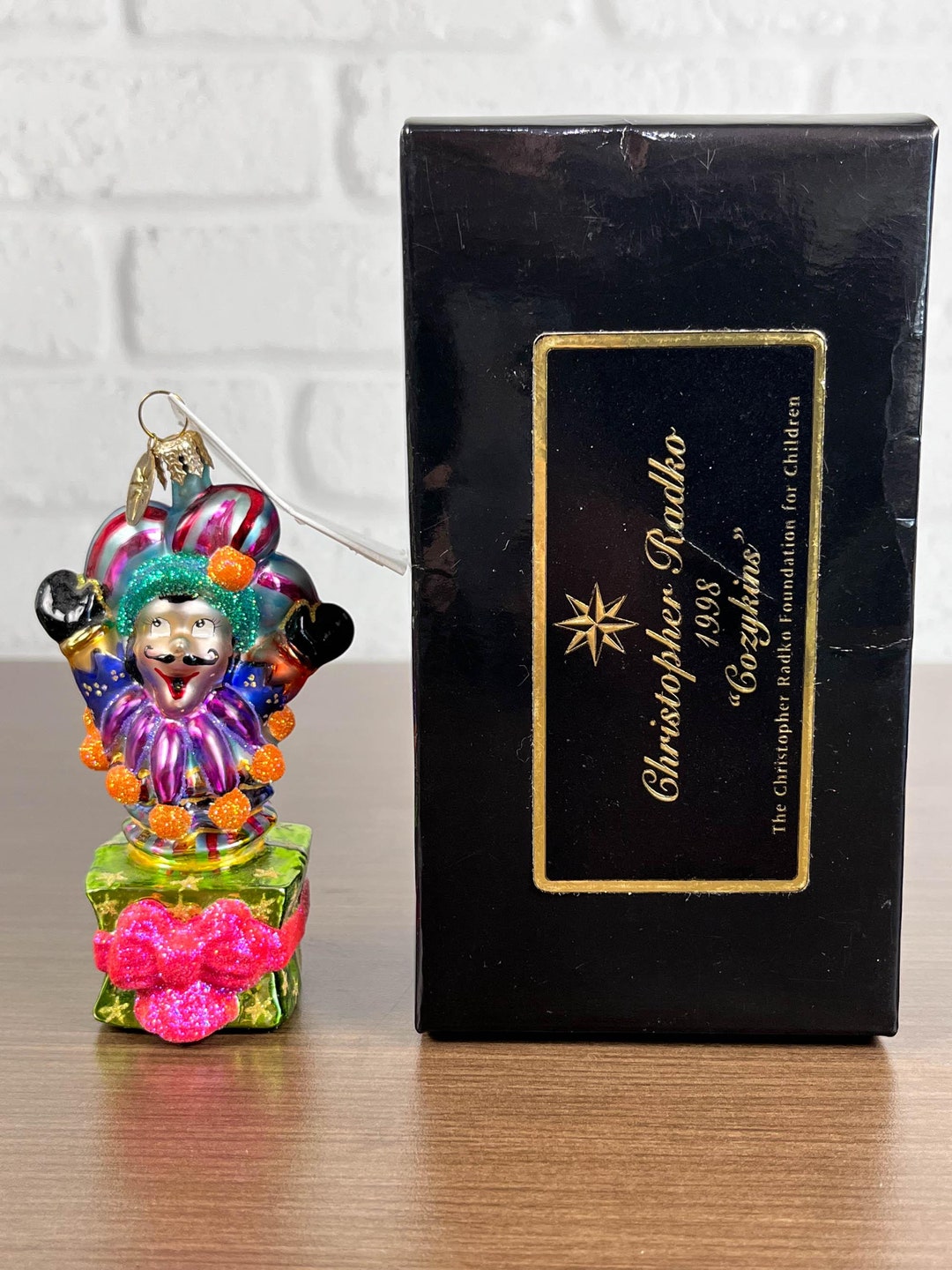 Christopher Radko "joyful Surprise" 2005 Blown Glass Jack in the Box