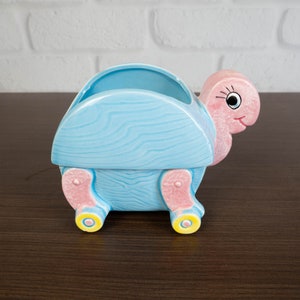 Lefton Japan Turtle Planter 02680 Baby Shower Gift Nursery Decor Storage Jar