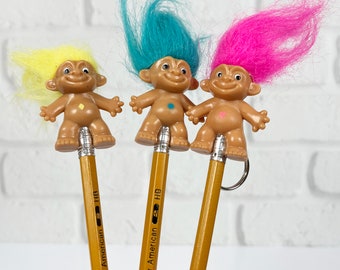 Vintage Ace Novelty Treasure Troll Pencil Topper