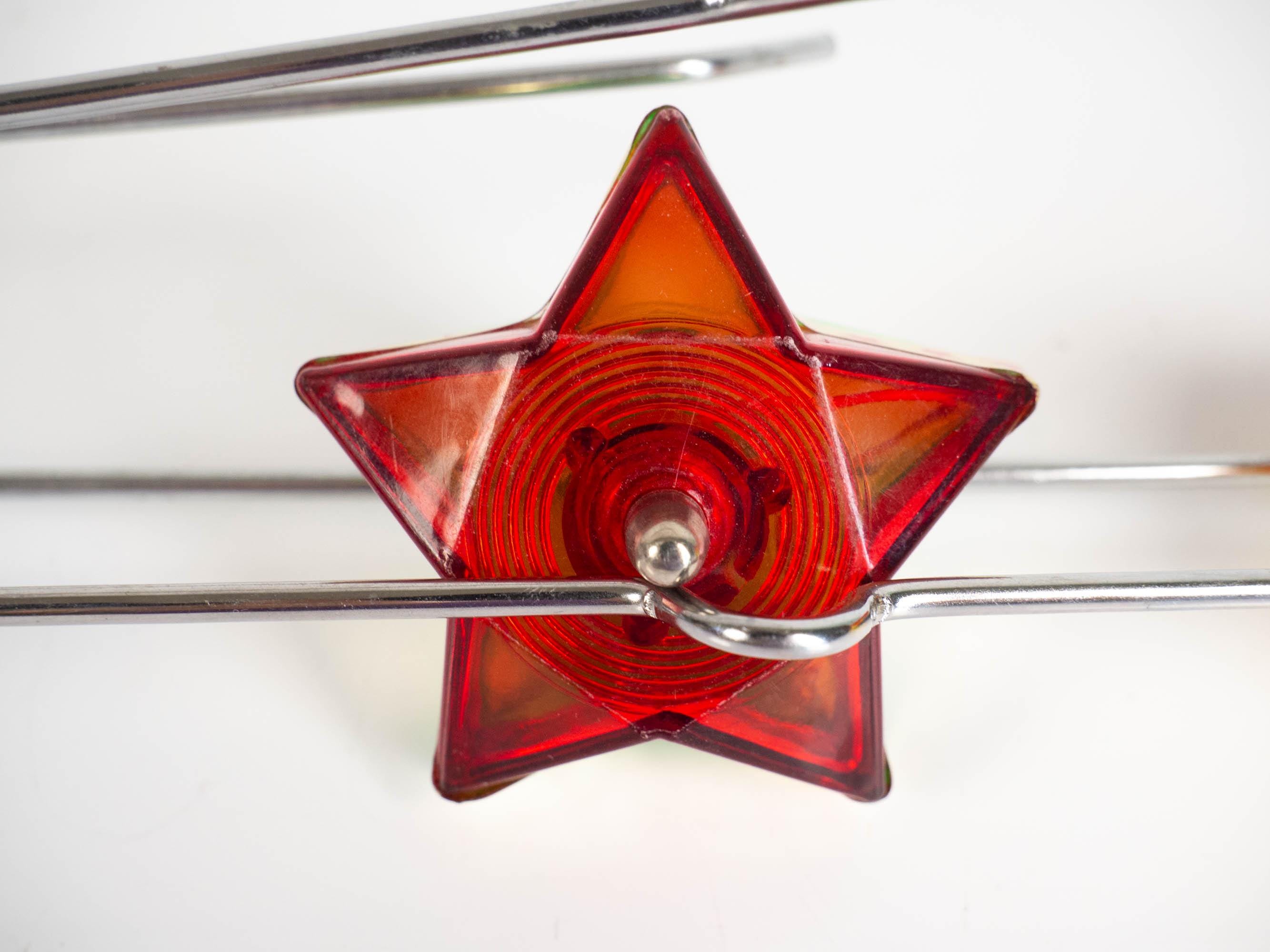 Vintage 1970s Lighted Star Wheel Rail Twirler Spinning Gyro