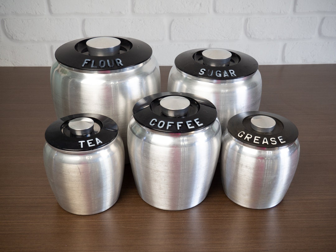 Kromex Spun Aluminum Canister Set Mid Century Modern Kitchen - Etsy