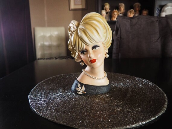 Vintage Napco Lady Head Vase C7474 Large 8 5 Lady Head Etsy