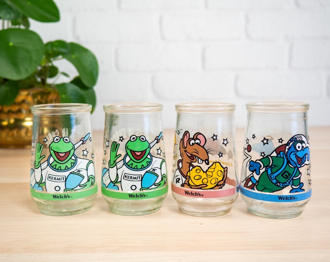 Vintage Muppets in Space Welch's Jelly Jar Glasses, Set of Four Etsy