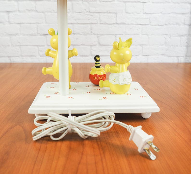 Vintage IRMI Originals Honey Bear Music Box Yellow Nursery Lamp