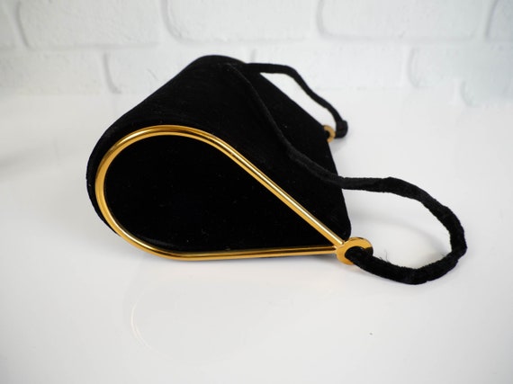 Vintage 60s Black Velvet Evening Bag by Andé | Mi… - image 4