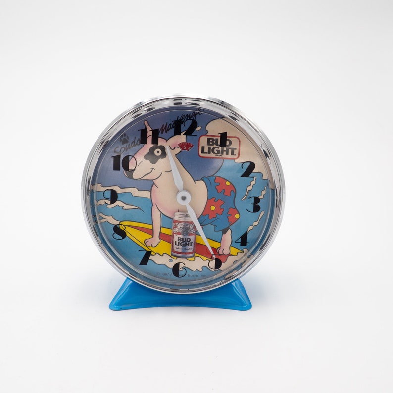 1987 Bud Light Spuds Mackenzie Alarm Clock Collectible Etsy