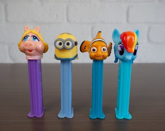 Vintage PEZ Dispensers - Nemo, Miss Piggy, Rainbow Dash MLP, Minion Dave