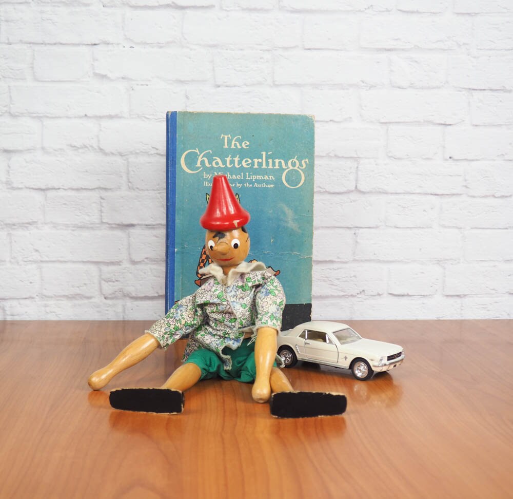 vintage wooden pinocchio doll