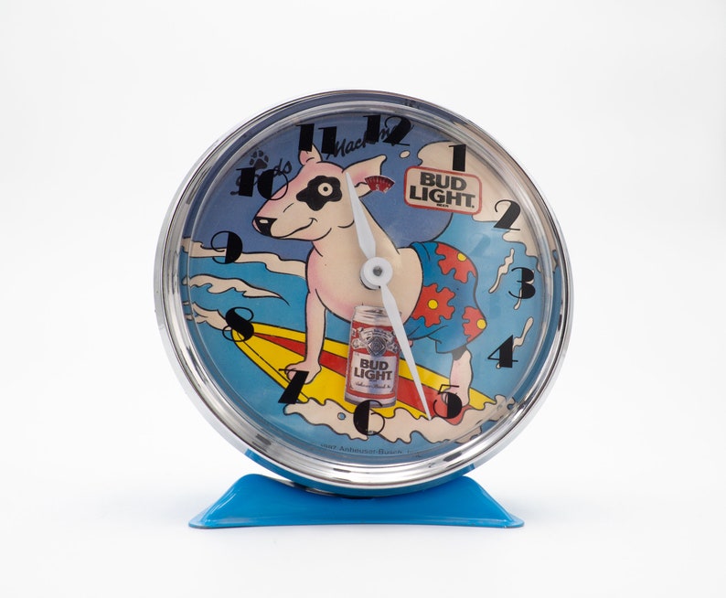 1987 Bud Light Spuds Mackenzie Alarm Clock Collectible Etsy