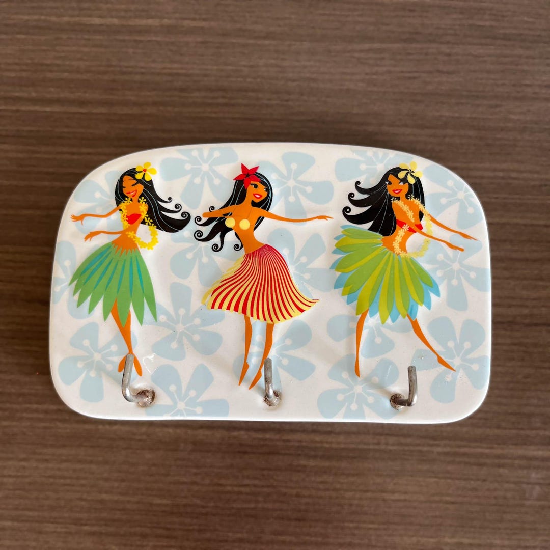 Vintage Tiki Hula Girl Wall Mount Ceramic Key Holder Rack - Etsy
