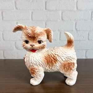 Edward Mobley Woofie Rubber Puppy Dog Squeaky Toy Large 9.5 Inch Sleepy Eyes - SQUEAKS!