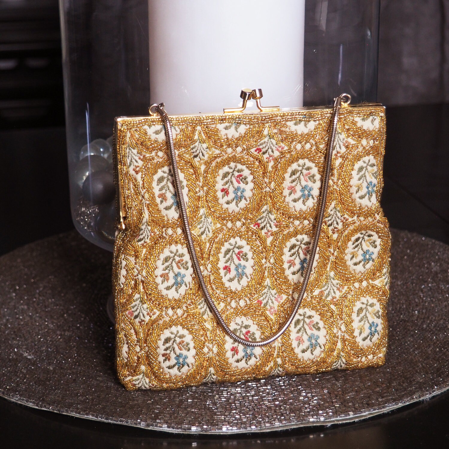 gold prom purse