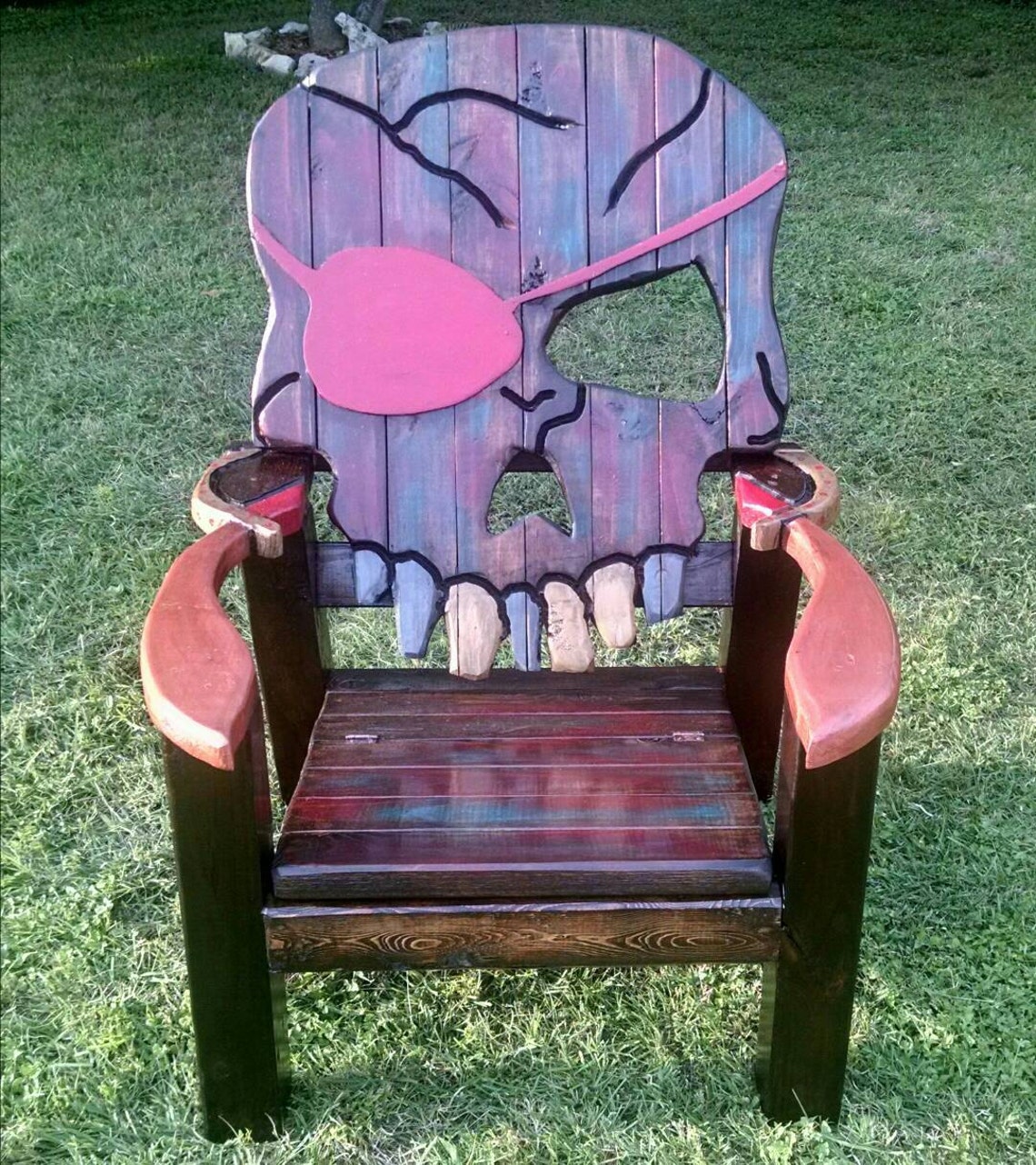 Pirate patio chairs Rustic colorful swords eye patch gold | Etsy