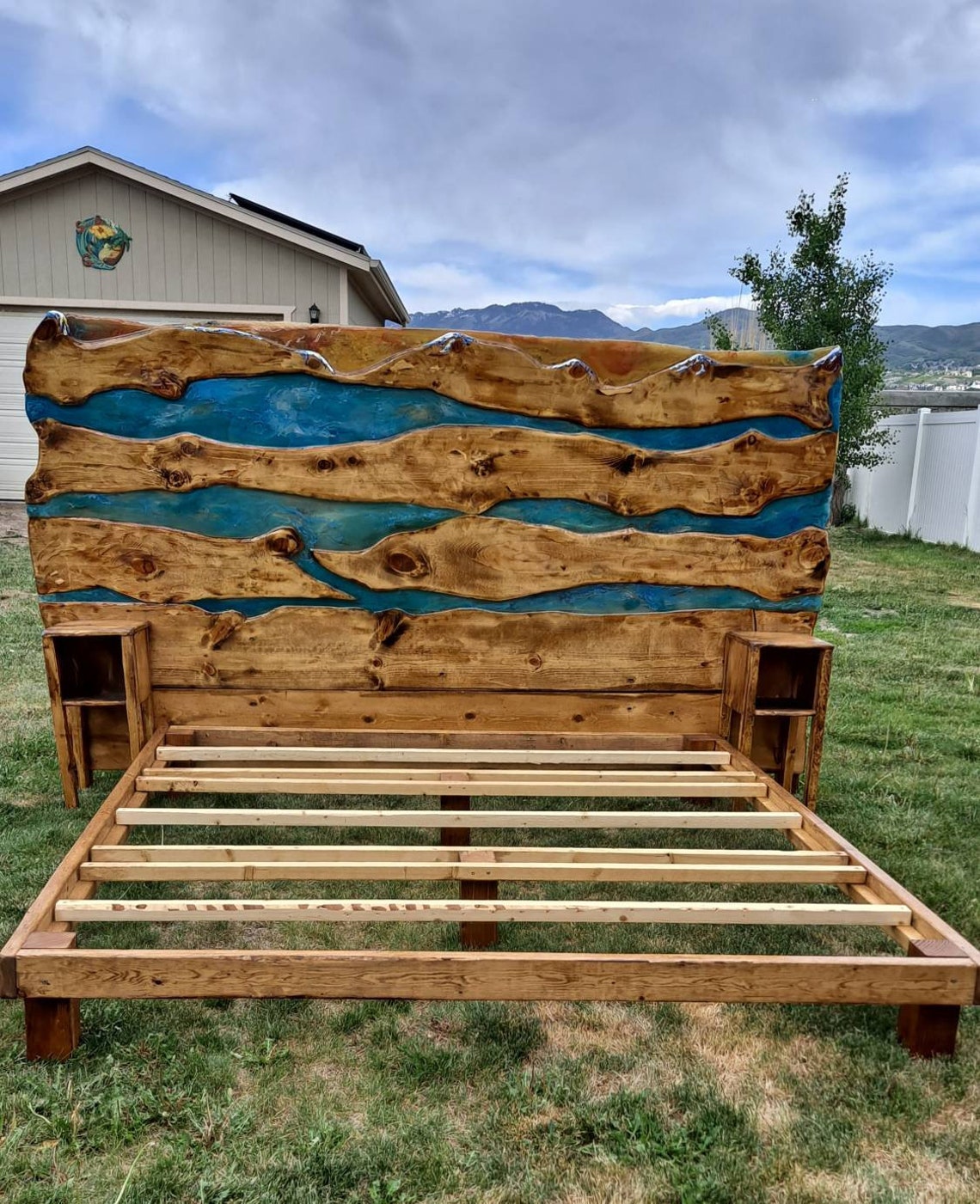 Live Edge Mountain River Headboard. Twin Full Queen o King Etsy