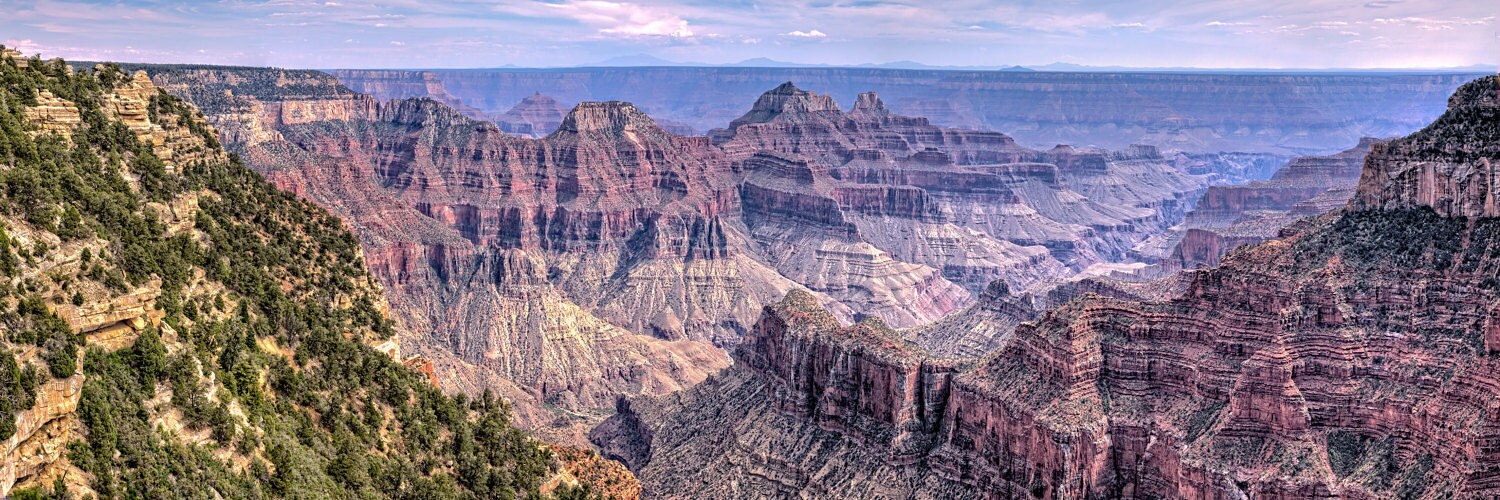 Grand Canyon From The North Rim Panorama Arizona
