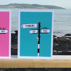 Carte de vœux Je pense à vous - Vieux poteaux de signalisation irlandais