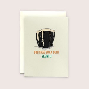 Breithla Sona Duit! Sl'inte! - Irische Sprache Grußkarte übersetzt als "Happy Birthday - Cheers!"