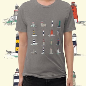 Lighthouses Grey Short sleeve t-shirt
