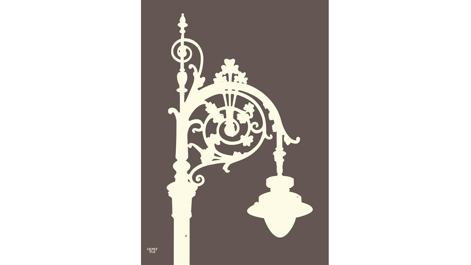 Irish Street Lamp Print (Graphite), The Perfect Gift from Dublin.