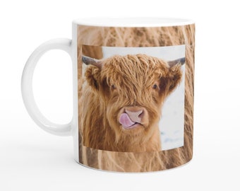 Licky Cow Highland Cattle China Mug