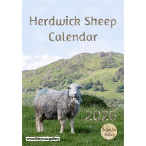 Herdwick Sheep Calendar 2026 12 Page Spiral Bound A4 Wall Calendar featuring new unique Herdie images by photographer Toni Cross