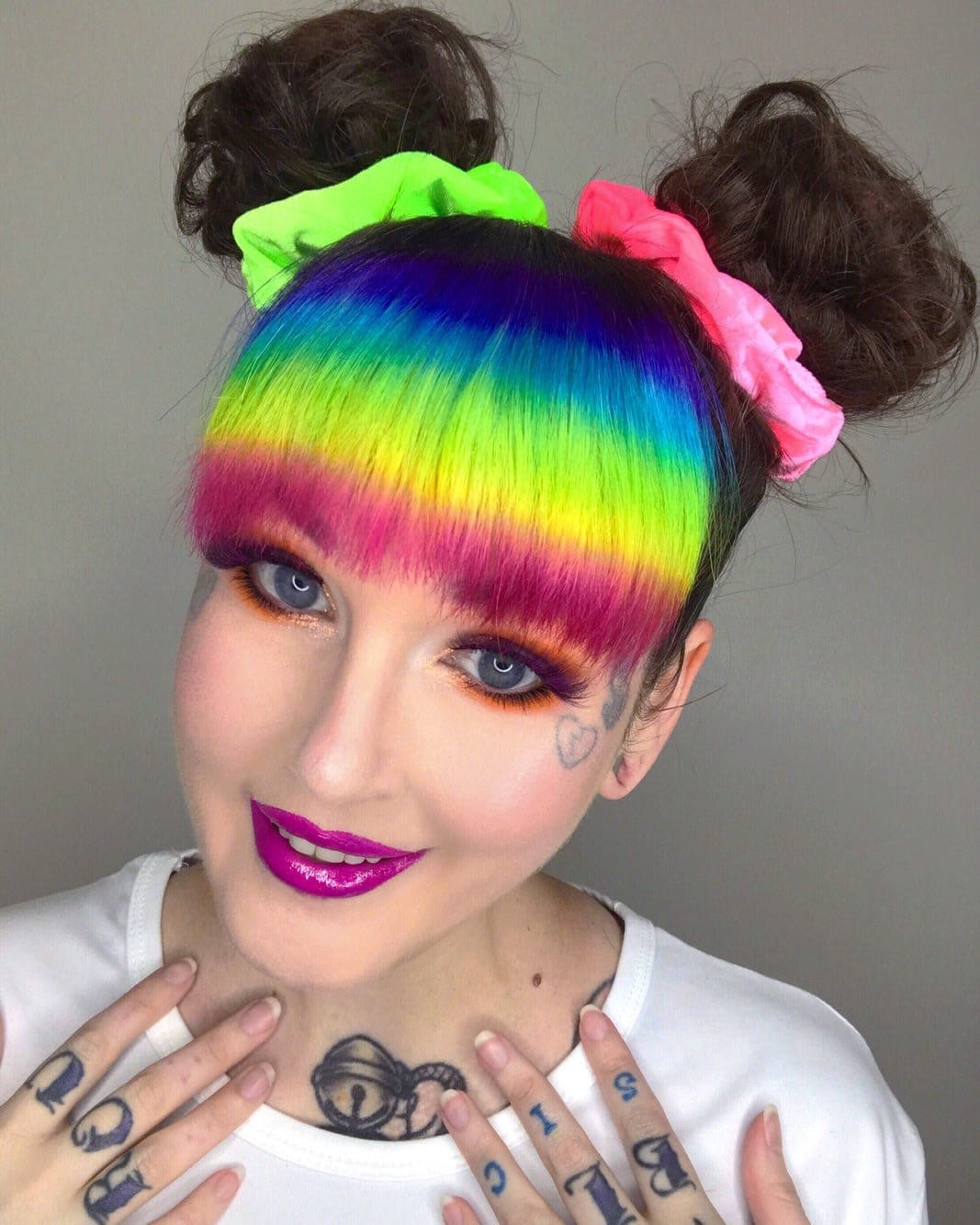 Clipin Rainbow Bangs Blunt Ombre Fringe 100 Human Hair Etsy Australia