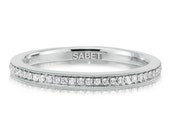 White Gold Diamond Wedding Band Natural Diamonds Anniversary Band Filigree Mill Grain Wedding Ring pristine custom rings