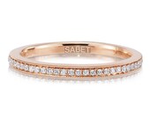 Rose Gold Diamond Wedding Band .11ct Natural Diamonds Anniversary Band Filigree Mill Grain Vintage Wedding Pristine Custom Rings