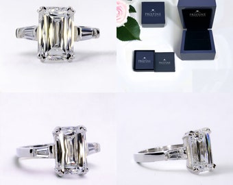 5.00 Carat Lab Grown Diamond Wedding Anniversary Ring EVS1 Certified Diamond Three Stone Ring Pristine Custom Rings